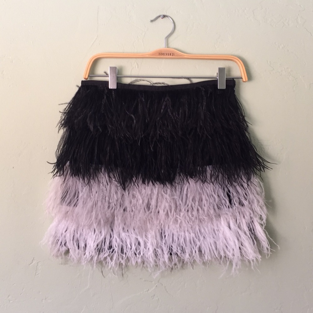 Feather Mini Skirt Party Holiday Twenties